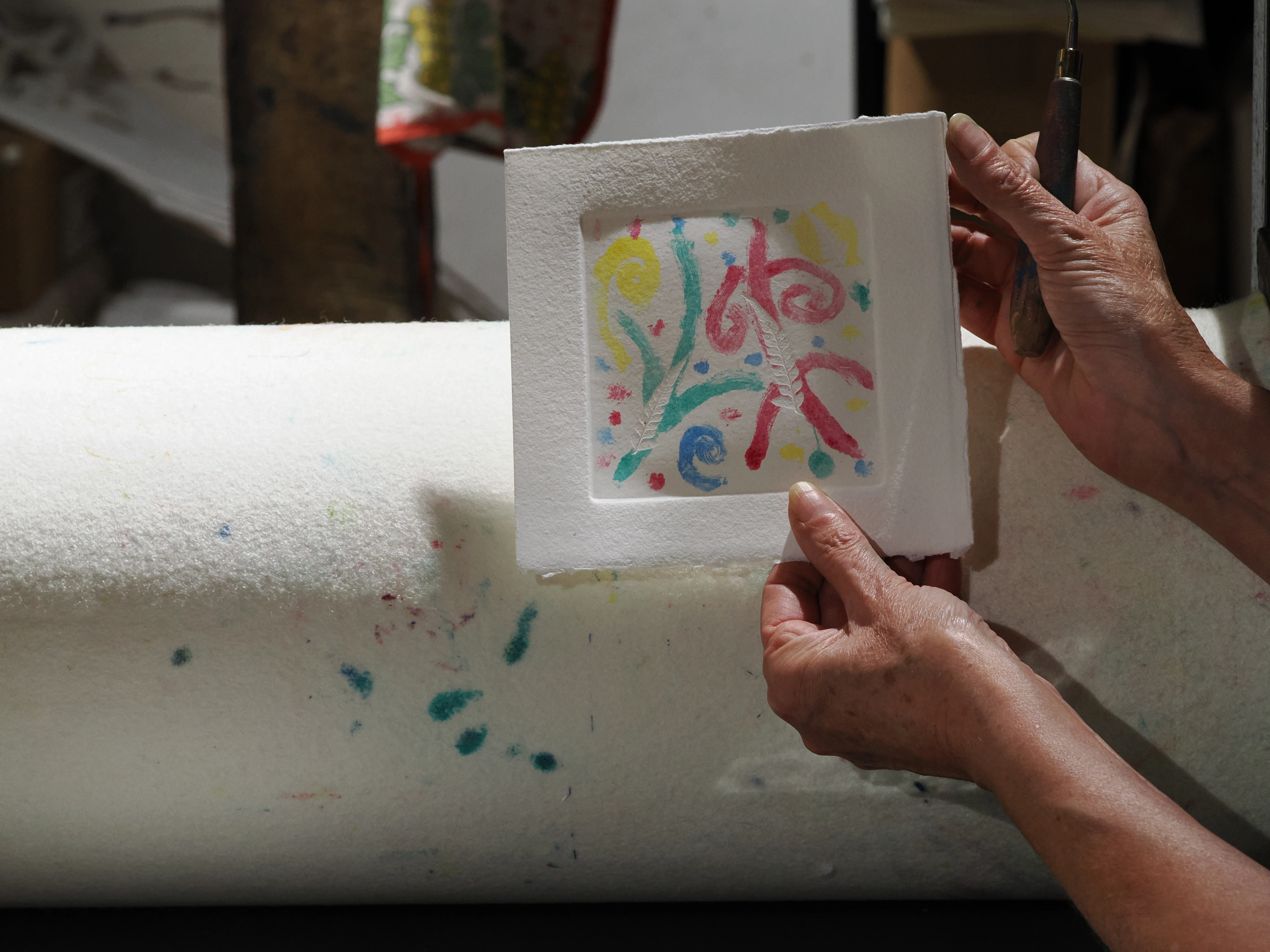 Atelier Traces, impression monotype